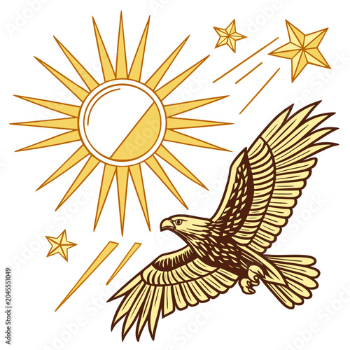eagle and sun