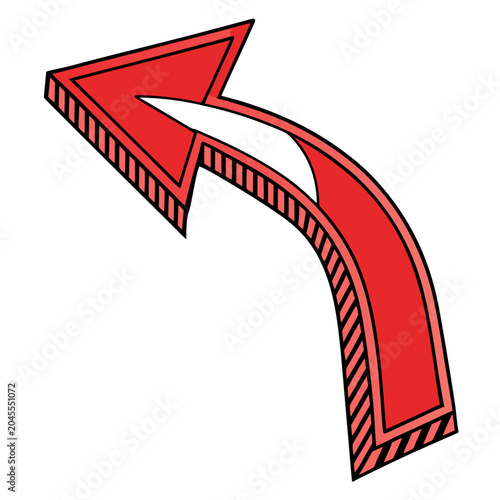 red and white arrow