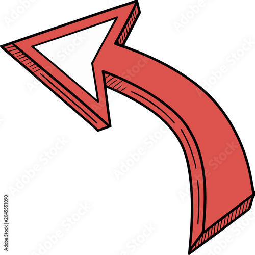 red arrow isolated on white