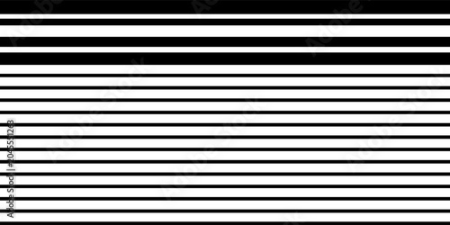 Cuadro en lienzo Black straight parallel lines of different thickness in row pattern