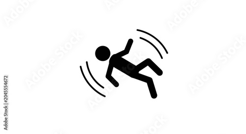 Bild auf Leinwand Solid black stick figure falling backwards icon