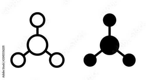 Bild auf Leinwand Molecular Structure Icons, Chemical Bonds, Science Symbols, Vector Graphics