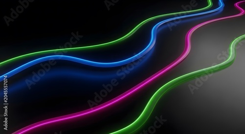 Abstract green and colorful wave motion background design