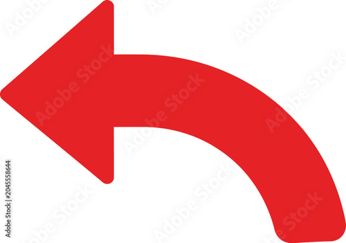 Photos Simple curved red arrow pointing to the left