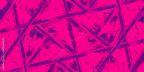 Geometric abstract pattern with distressed texture pink and purple hues