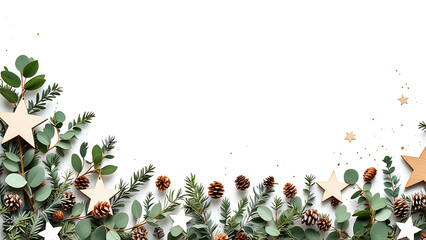 Minimal Christmas Corner Borders with Winter Botanical Decorations