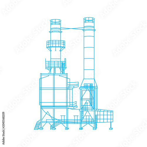Heater Icon – Oil and Gas Fired Heater, Industrial Process Heater Furnace Vector