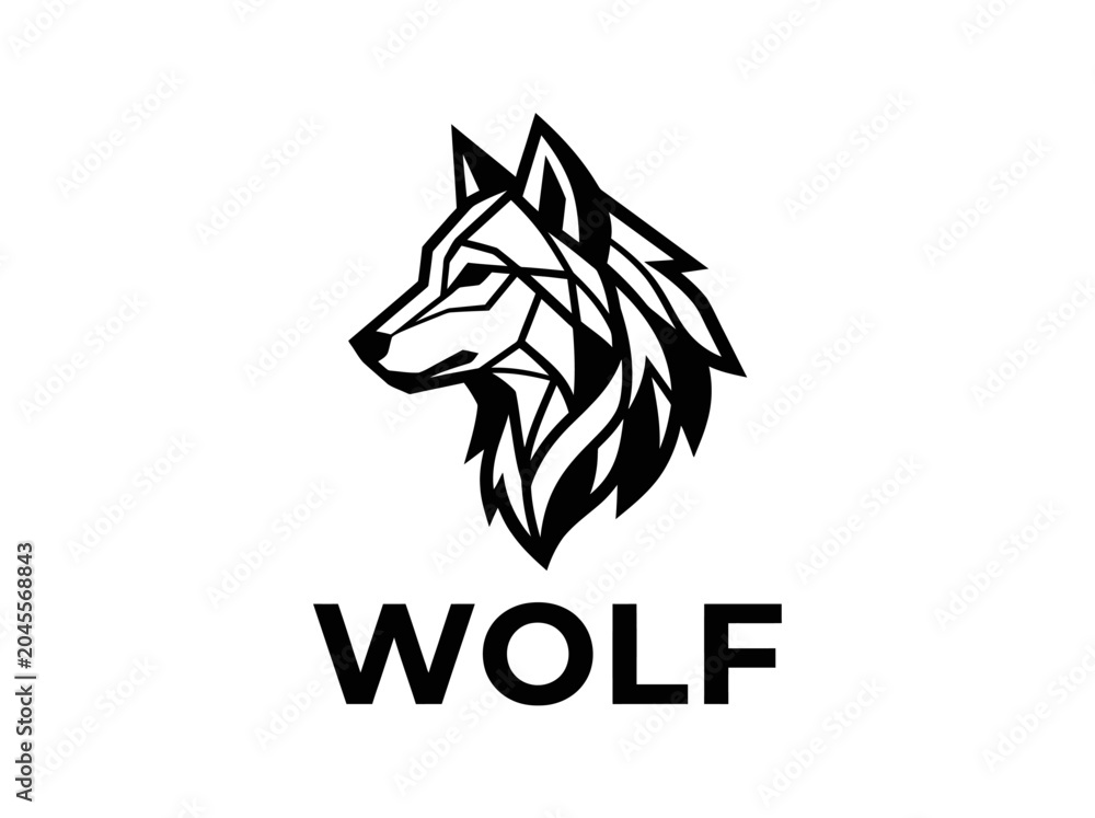 Fototapeta premium Wolf Logo Design Animal Head.