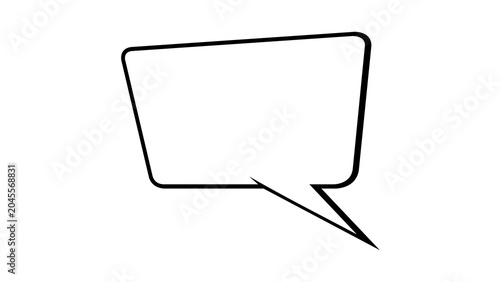 Comic Speech Bubble Outline Vector Illustration, Blank White Chat Box Icon, Pop Art Manga Design Element