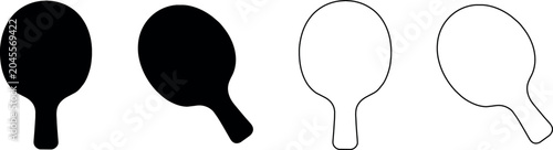 Quadro su tela Set of four ping pong paddles, two solid black and two outline icons