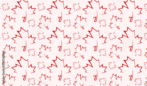 Canvastavla Minimalist red maple leaf pattern background for canadian national holiday
