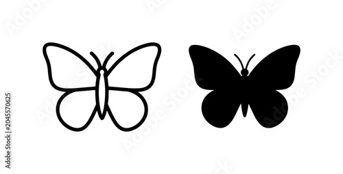 Foto Butterfly Icons: Outline and Silhouette Vector Graphics for Nature Designs