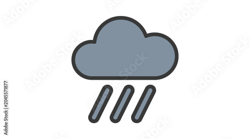 Tablou pe pânză Gray Cloud Raining Icon