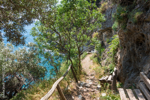 Cuadro en lienzo Beautiful path to Panagia Megalomata cave church, Fakistra area, east Pelion, ce