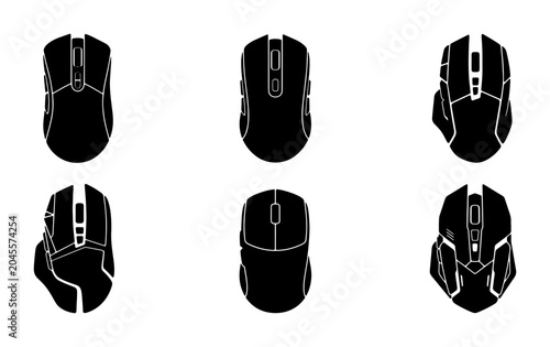 Photos Computer Mouse Icons Set, Gaming Peripherals Collection, Wireless Input Devices