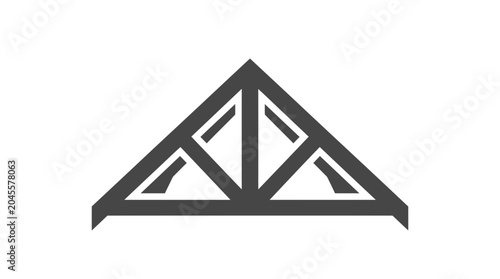 Foto Geometric roof truss icon symbol, abstract construction element, architectural d
