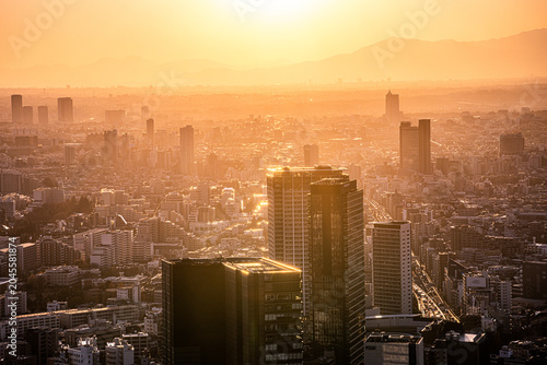 Foto Golden Hour View over Tokyo from Shibuya Sky, Japan