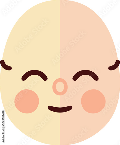 Φωτογραφία Smiling round folk face mask illustration