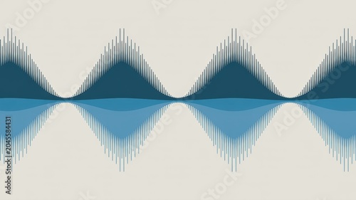 Abstract blue waveform on a light background, symbolizing sound or data flow.