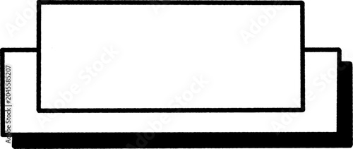 Tableau sur toile Minimal rectangular step frame vector illustration with thick black outline
