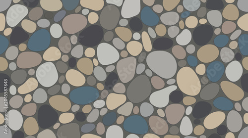 Obraz na płótnie Natural pebble texture background, smooth stone inspired shapes, minimalist flat
