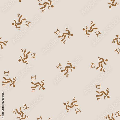 Foto fall household injury accident glyph vector seamless pattern