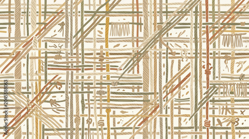 Photos Natural fiber inspired texture background, abstract woven strands and earthy det