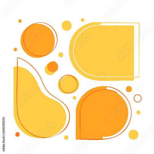 Abstract orange and yellow shapes with copy space