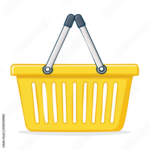 Yellow shopping basket illustration