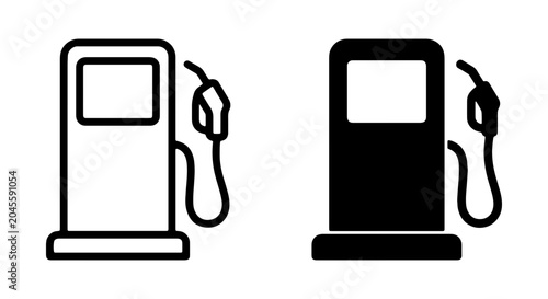 Fotografía Gas Pump Icons, Fuel Station Symbols, Petro Station Vector Graphics, Energy Serv