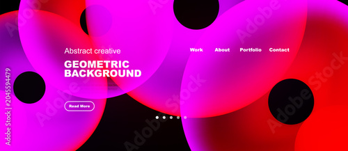 Принти на полотні Vibrant abstract shapes dominate dark background