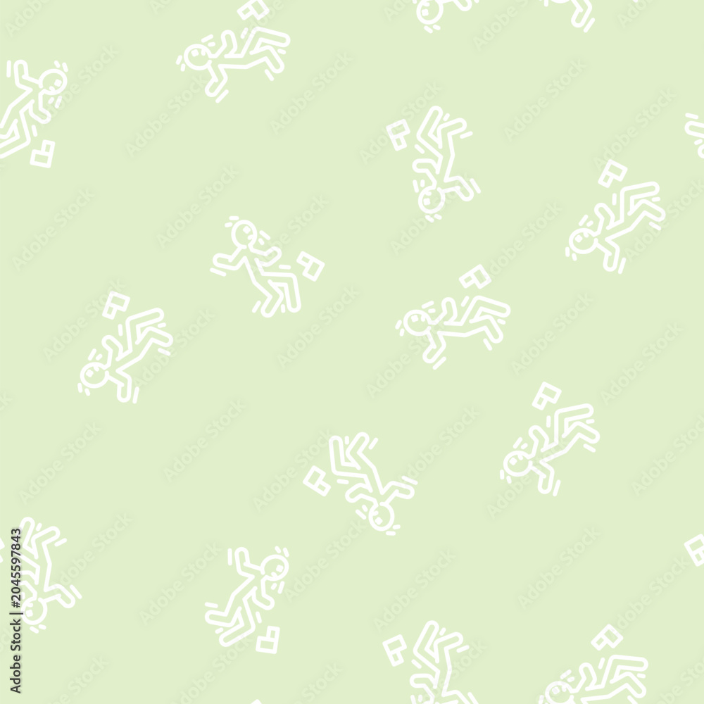 Obraz premium drop head kick accident line seamless pattern drop head kick accident thin line illustration