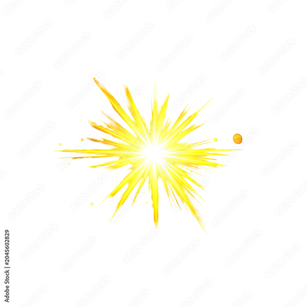 Fototapeta premium Golden explosion radiating outward