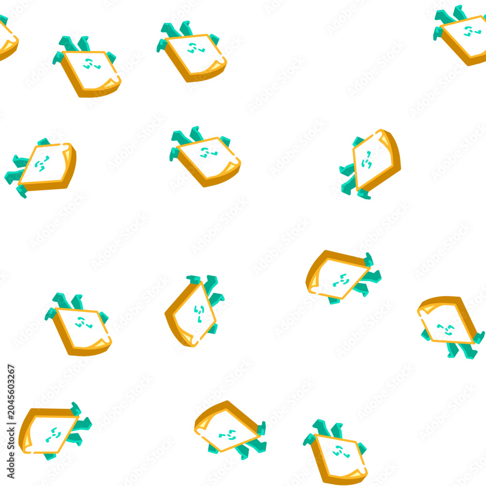 Fototapeta premium note sticker school character isometric seamless pattern. note sticker school character sign illustration