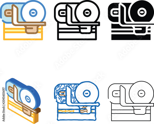 Photos slicer variations cabbage color icon vector