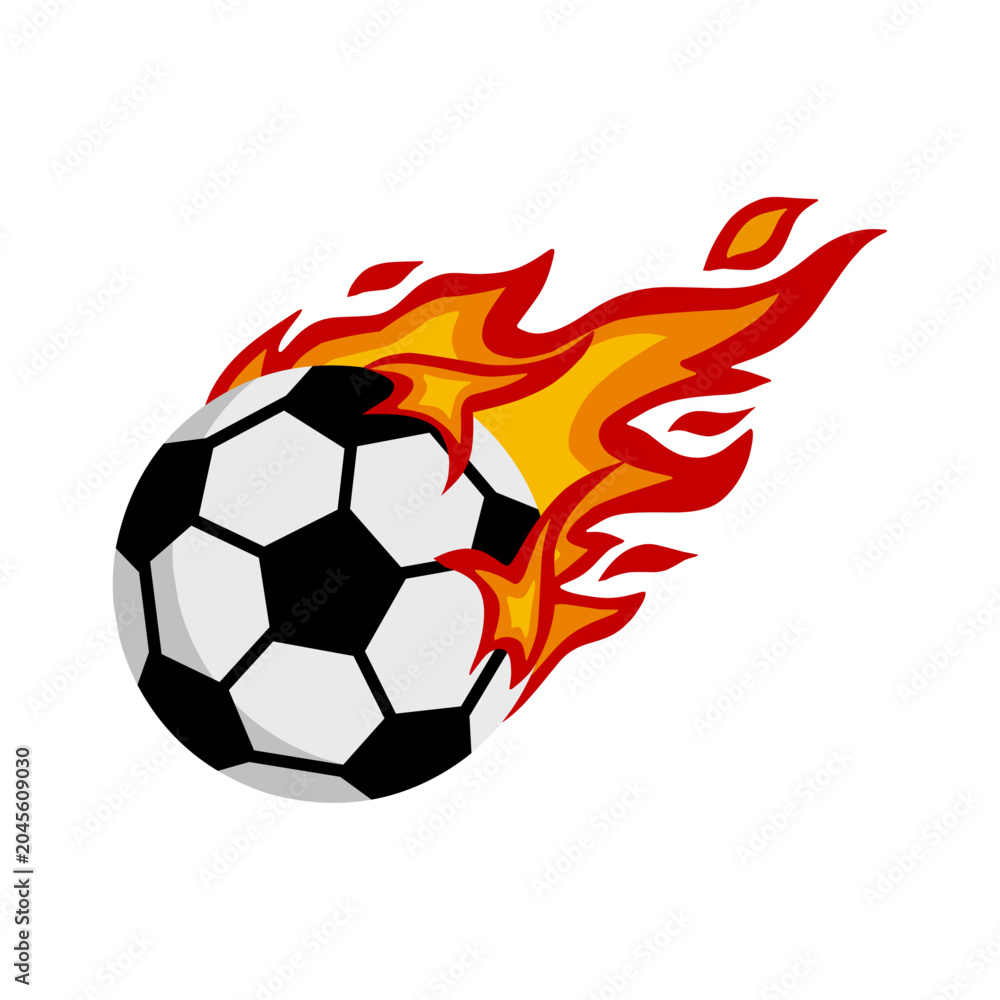Fototapeta premium Fire Ball Soccer Illustration