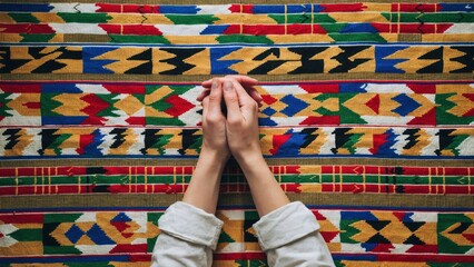 Juneteenth Celebration with Traditional African Textile Art. Generative AI.