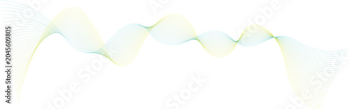 Bilde på lerret Abstract wave background, green yellow gradient, wavy design element, modern tex