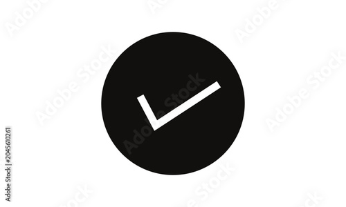 abstract hand drawn white check mark on circle vector.