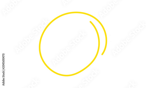 abstract hand drawn yellow circle sketch vector.