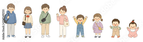 Kids and Teens Full Body Lineup Character Set