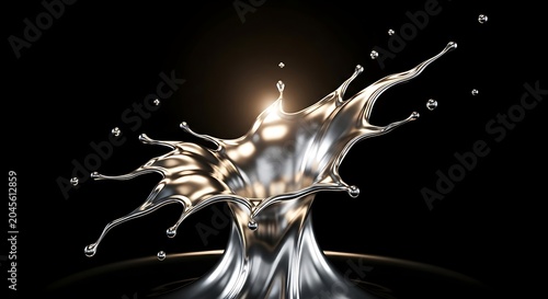 Splash of liquid on black background.