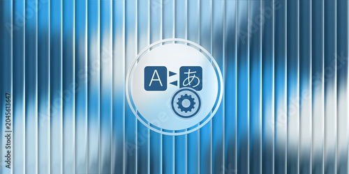 Bild auf Leinwand Abstract glass effect icon representing language translation and localization se