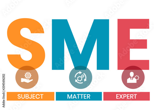SME - Subject matter expert acronym stock illustration Infographic, Business, Icons