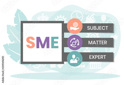SME - Subject matter expert acronym stock illustration Infographic, Business, Icons