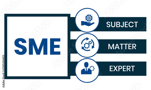 SME - Subject matter expert acronym stock illustration Infographic, Business, Icons