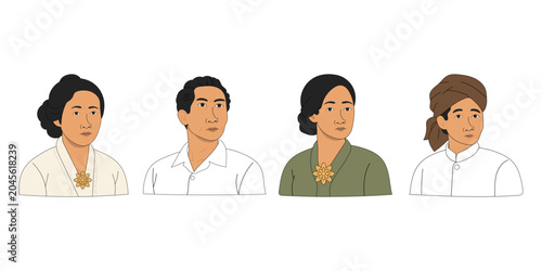 Bild auf Leinwand Handrawn Pahlawan Indonesia Illustration