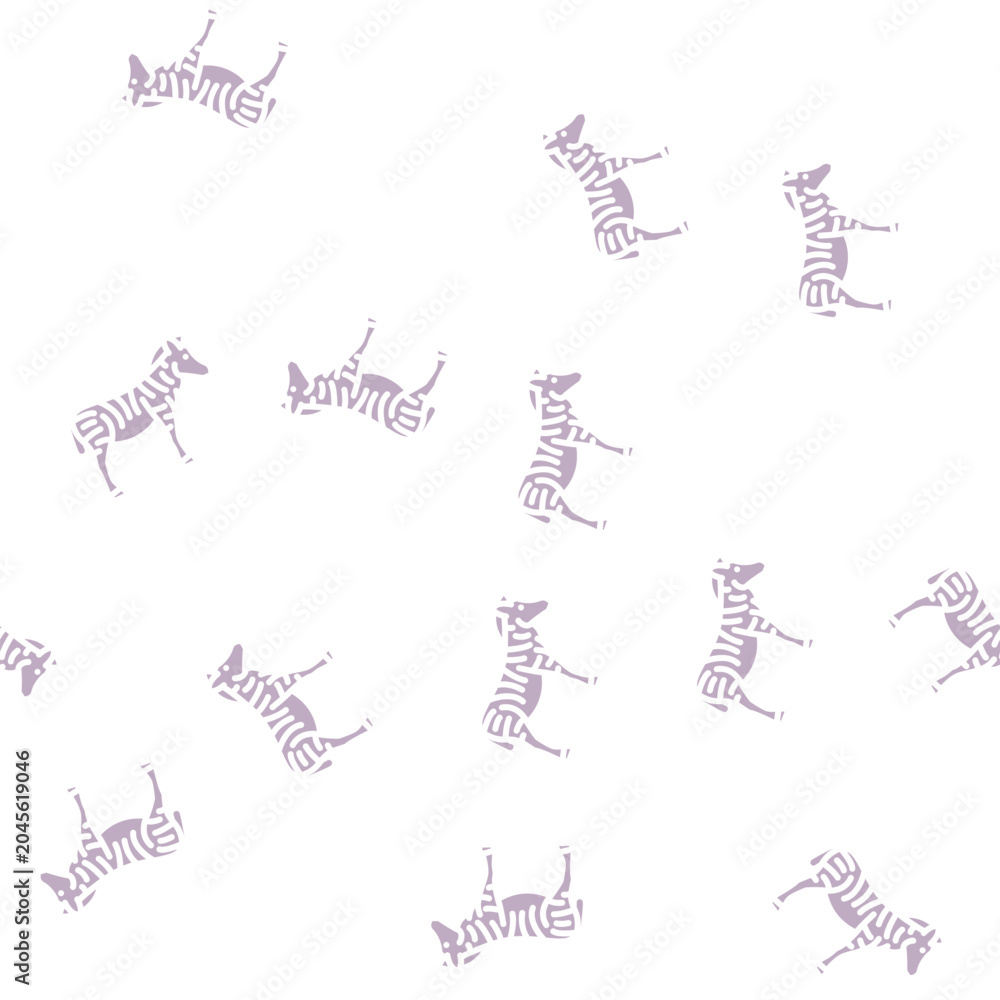 Fototapeta premium zebra animal glyph vector seamless pattern. zebra animal signthin illustration