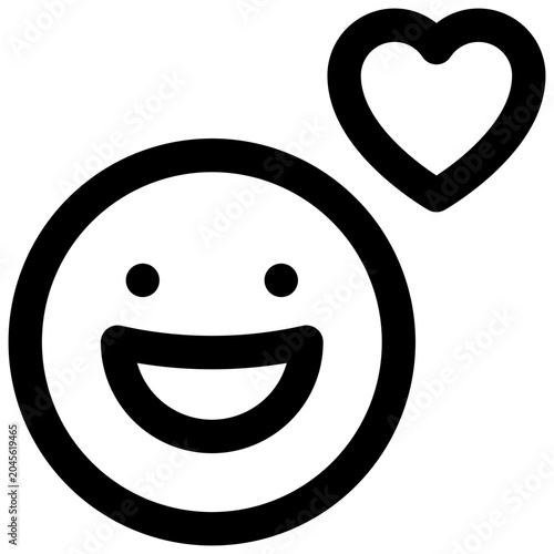 Bild auf Leinwand Romantic comedy. Editable stroke vector icon.