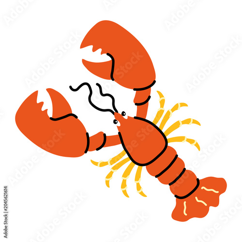 Lobster vector illustration with big claws
